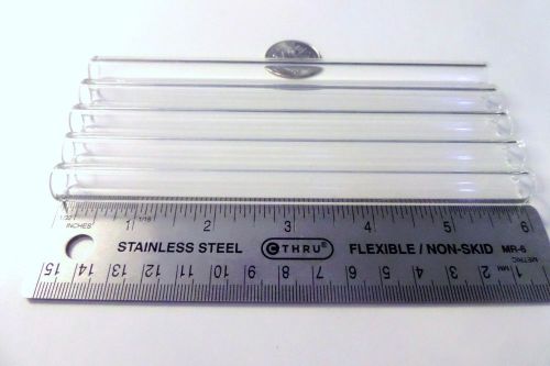 PYREX GLASS TUBE 6&#034; INCH LONG, 5 pieces