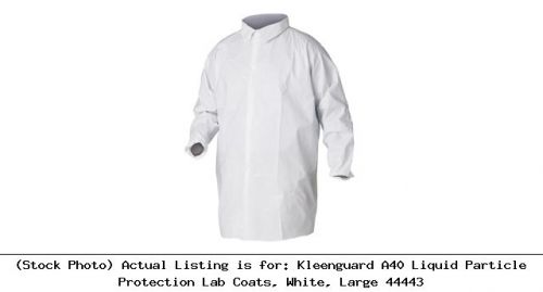 Kleenguard a40 liquid particle protection lab coats, white, large 44443 for sale