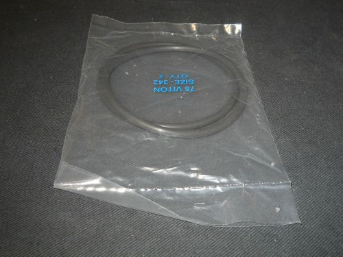 (2) dupont 75 viton black rubber size 342 o-rings 4&#034; od, 3 5/8&#034; id for sale