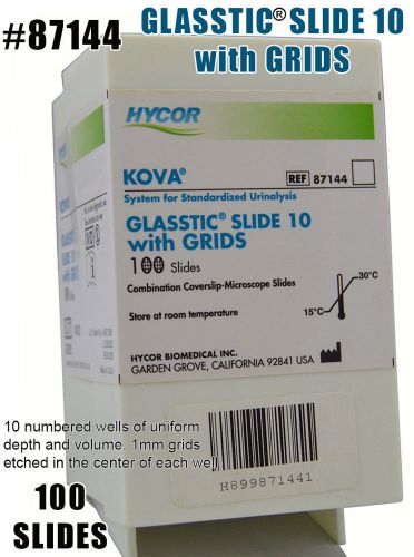 Hycor Biomedical-Kova Glasstic Slide 10 w/1mm Grids-100ct/box REF# 87144