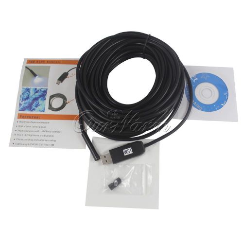 New 15m 6led 7mm waterproof usb borescope endoscope inspection tube video camera for sale