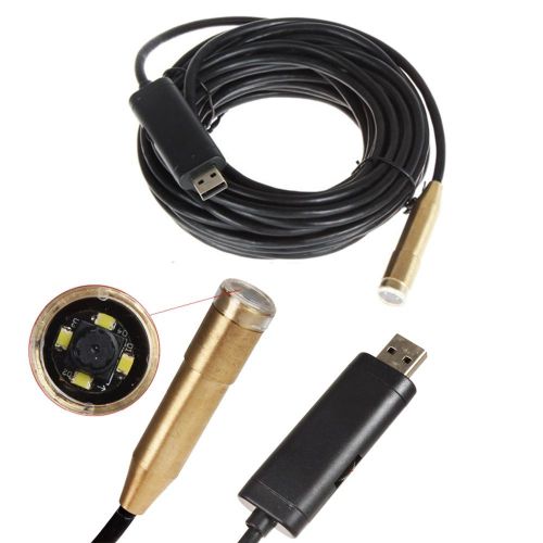10M Waterproof USB Borescope Endoscope 4 LED Inspection Tube Snake Sewer Camera-