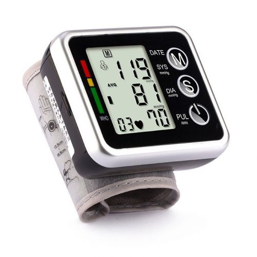New Big Screen Digital Wrist Blood Pressure Monitor &amp; Heart Beat Meter