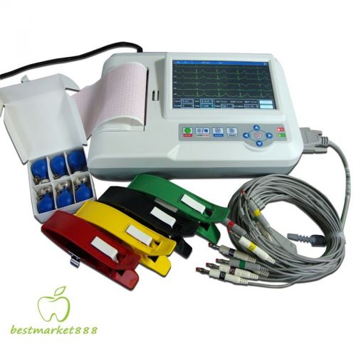 190 Cases 7-inch TFT 12-lead Color Digital 6-channel Electrocardiograph ECG/EKG