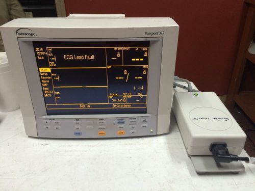 Datascope Passport XG (NBP SpO2 EKG Temp) Vitals Monitor  With Power Supply
