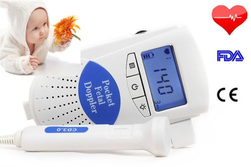 Top sale fetal doppler 3mhz w lcd display listen to baby heart beat monitor for sale