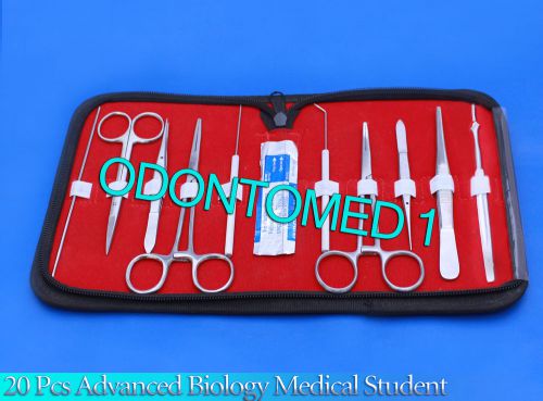 Set of 20 pcs biology anatomy medical student kit scalpel handle #7&amp;blades #11 for sale