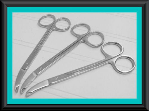 3 North bent Suture Stitch Scissors 4.75&#034; 12.1cm Cur   Stainless Steel