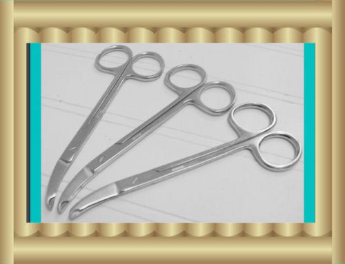 3 Northbent Suture Stitch Scissors 4-3/4&#034; 12.1cm Cur   Stainless Steel