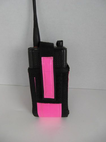 Super Tough Adjustable Nylon Radio Holster EMS, Police, Rescue, Pink REFLECTIVE
