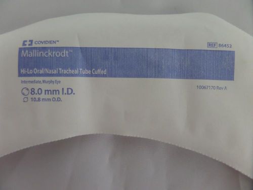 Mallinckrodt REF 86452 Tube Cuffed 8.0mm *Box of 10*