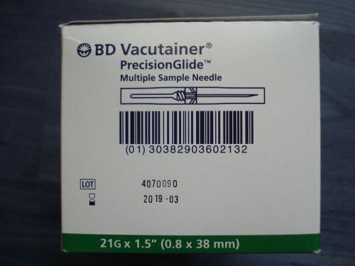 BD VACUTAINER PRECISION GLIDE NEEDLES  21G x 1.5&#034; (0.8 x 38mm)