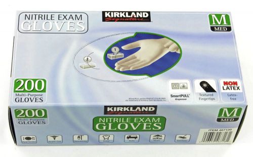 New box 200 nitrile latex free medium m exam gloves kirkland free priority ship for sale