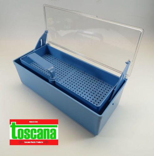 Dental medical veterinary instrument germicide tray blue set /2 toscana for sale