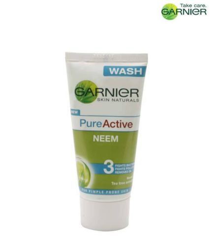 Garnier Pure Active Neem Face Wash 50ml for pimple pron skin fights bacteria