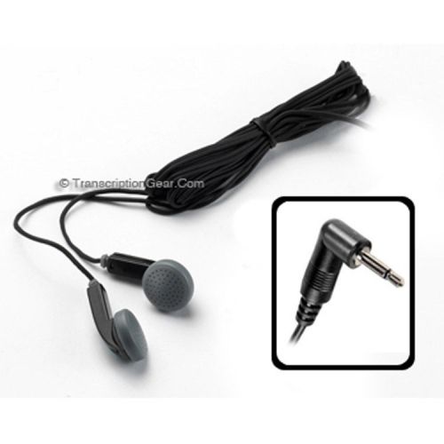 Lightweight bud style headset with right angle 3.5 mm plug for sale