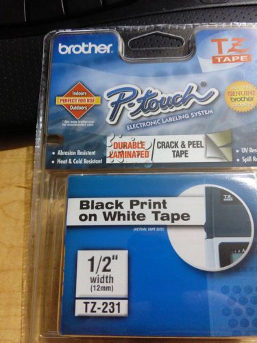 BROTHER P-TOUCH TZ-231 1/2&#034; TAPE - FREE SHIPPING
