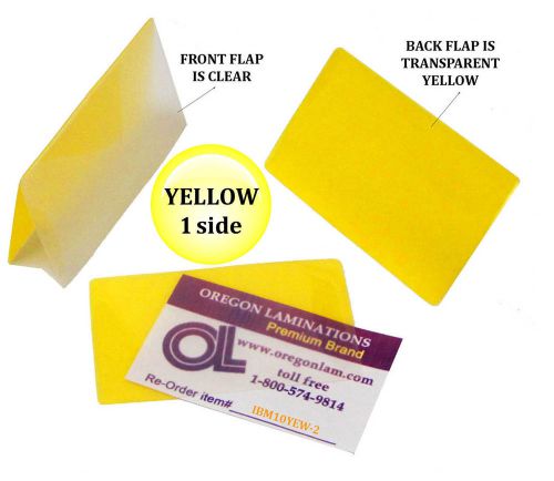 Qty 200 yellow/clear ibm card laminating pouches 2-5/16 x 3-1/4 by lam-it-all for sale