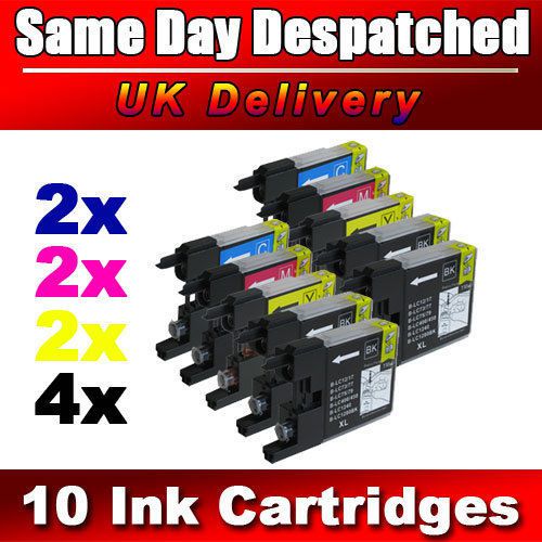 10 Compatible LC1240 / LC1280 Ink Cartridges for Brother Printers Black + Colour
