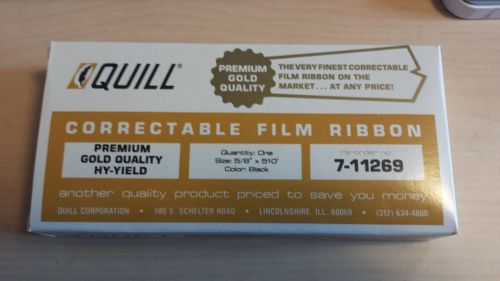 QUILL Correctable Film Typewriter Ribbon 5/8&#034; x 510&#039; BLACK Re-order #7-11269