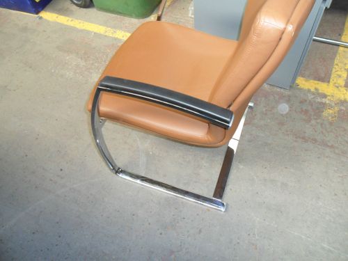 Herman Miller Tan Leather Chrome Cantilever visitors chairs EXCELLENT CONDITION!