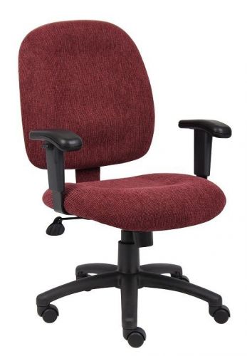 B495 BOSS WINE FABRIC COMPUTER/OFFICE TASK CHAIR WITH ADJUSTABLE ARMS