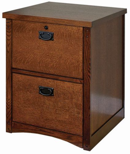 Mission oak two drawer wood file cabinet for sale