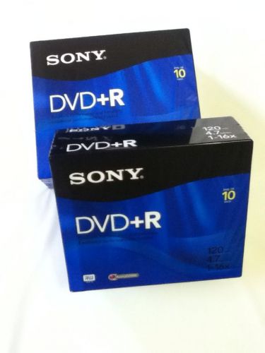 Sony DVD+R Recordable DVD 120 Min 4.7 GB 1-16x Lot Of Two