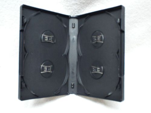 1 Standard Black Quad Overlap( Multi 4 - hold 4 Discs) DVD CDR Case