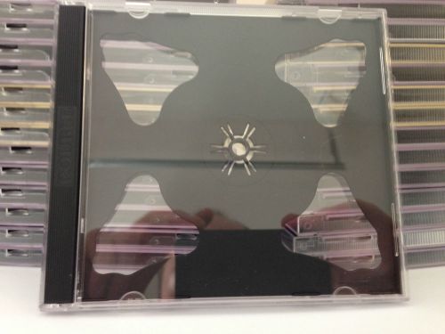 25 Standard Double 2 CD Jewel Cases Flip Black Tray Music Storage