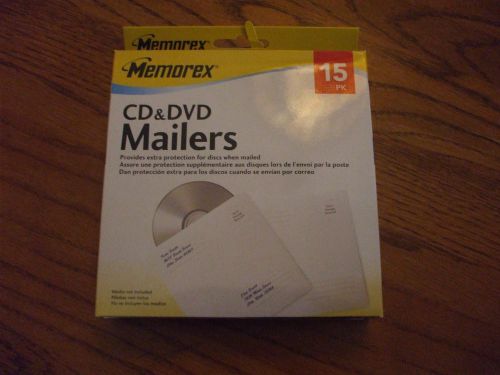 MEMOREX CD &amp; DVD MAILERS 15 PACK BRAND NEW FIBERBOARD STURDY  FREE SHIPPING!