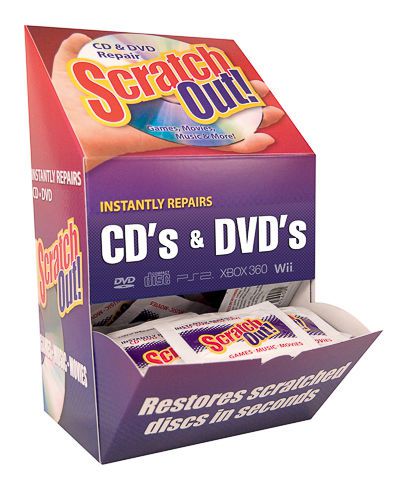 SCRATCHOUT SO107 CD &amp; DVD REPAIR SINGLE USE FOIL PACKS REPAIRS SCRATCHES 150/BOX