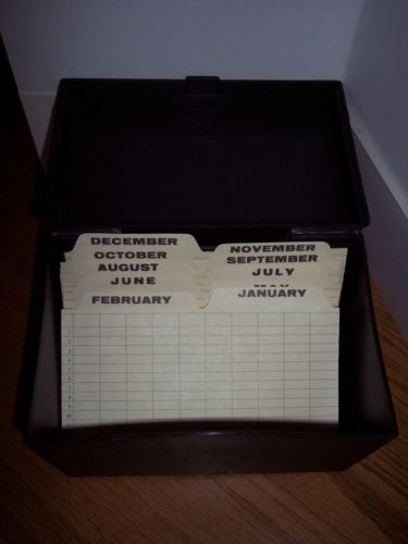 daytimer planner pocket  organizer archive storage box with 12 month index