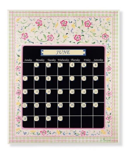 Stupell Industries Whimsical Flower Magnetic Tile Perpetual Calendar