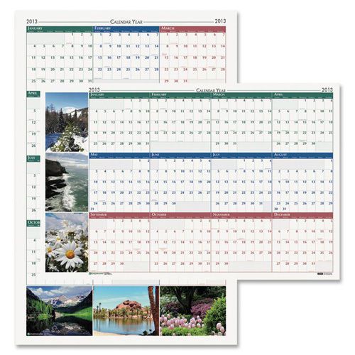 House Of Doolittle Nature Scenes Reversible/Erasable Yearly Wall Calendar, 32&#034;