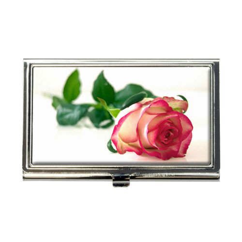 Long stem rose multi color flower business credit card holder case for sale
