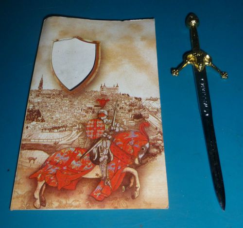 Mini Medieval Swords 6 1/2&#034; Letter Opener William Gold Light NEW FREE S&amp;H
