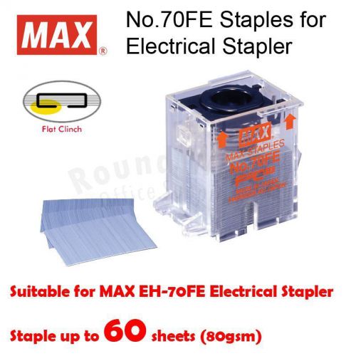 MAX No.70FE Staple Cartridge, 5000 staples-For MAX EH-70F Electric Stapler ONLY