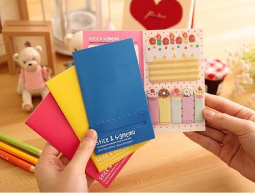 1+5 Sticker Post It Bookmark Marker Memo Flags Index Pad Tab Sticky Notes GOCA