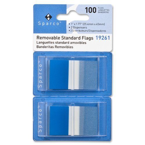 Sparco Removable Flag - Self-adhesive, Removable - 1.75&#034; X 1&#034; - Blue (spr19261)