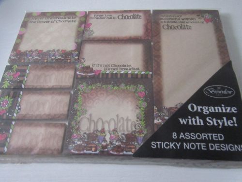 New, Unopened Sticky Notes, 8 Assorted Chocolate Theme Sticky Notes