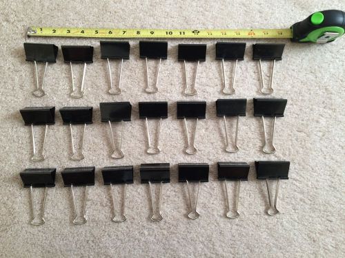 Large Black Binder Clips Two (2) Inches Wide - 21 Count