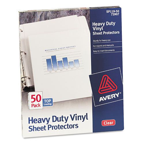 Top-load vinyl sheet protectors, heavy gauge, letter, clear, 50/box for sale