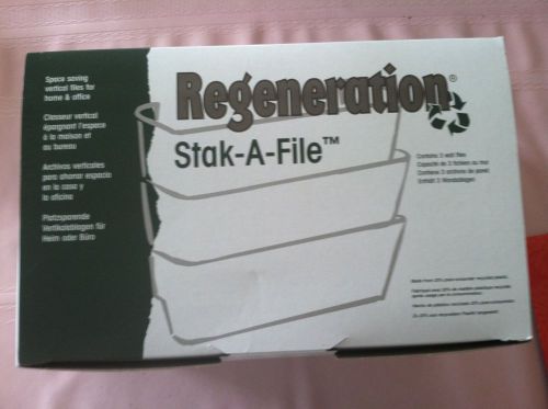 Stak-a-file,black plastic filing system, three pockets nib for sale