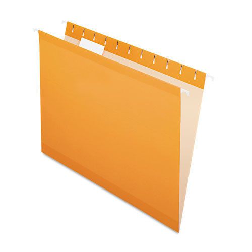 Reinforced hanging folders, 1/5 tab, letter, orange, 25/box for sale