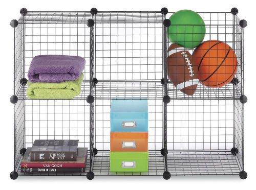 Wire storage cubes steel office home sport kids room organizer box holder 6 set for sale