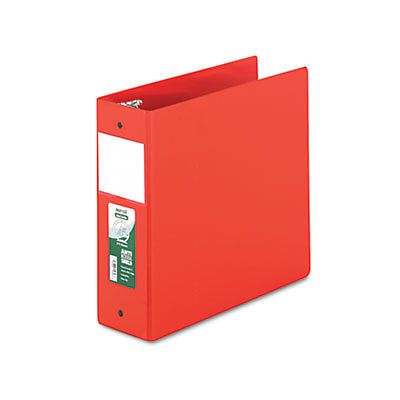 Clean Touch Antimicrobial Locking Round Ring Binder, 11 x 8-1/2, 4&#034; Cap, Red
