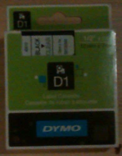 DYMO 45010 GENUINE Black on Clear Label Cassette 1/2&#034; x 23&#039; 12mm x 7m D1 NEW
