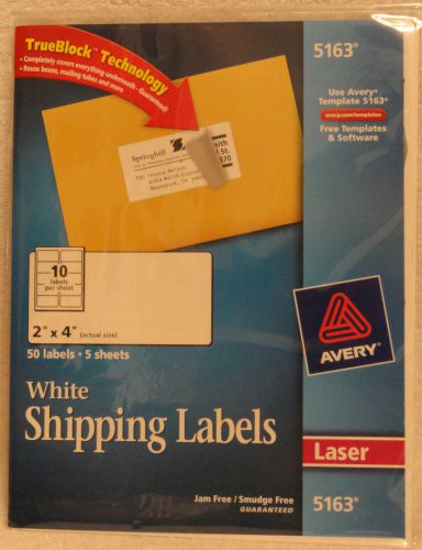 2x4 White Shipping Labels- Avery/ Laser- 50 lbs/pkg- 3 pkgs (150 labels)