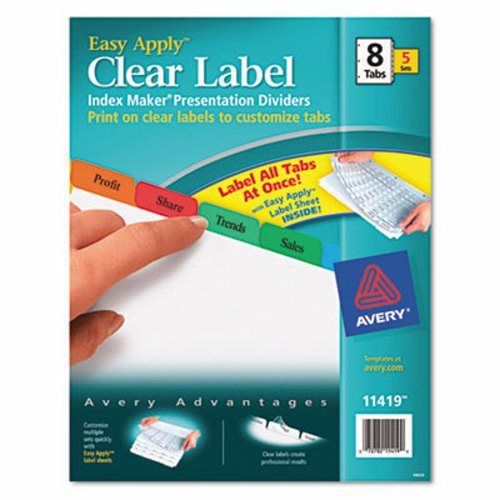 Avery Index Maker Divider w/Multicolor Tabs, 8-Tab, 5 Sets per Pack (AVE11419)